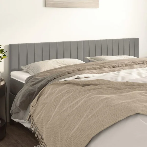 VidaXL Têtes De Lit 2 Pcs Gris Clair 80x5x78/88 Cm Velours boutique paris 1