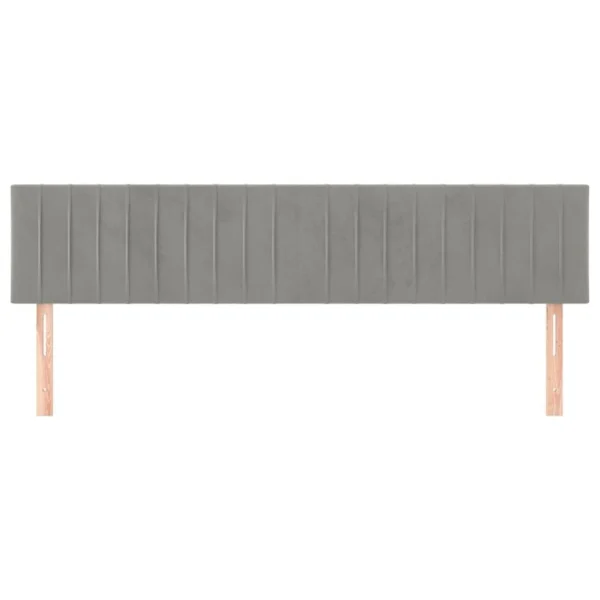 VidaXL Têtes De Lit 2 Pcs Gris Clair 80x5x78/88 Cm Velours boutique paris 4