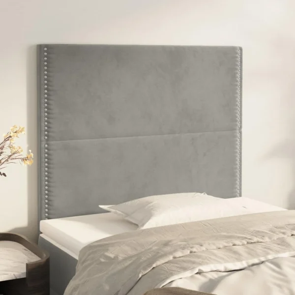 VidaXL Têtes De Lit 2 Pcs Gris Clair 90x5x78/88 Cm Velours online boutique 1