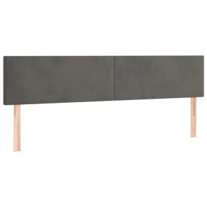 VidaXL Têtes De Lit 2 Pcs Gris Foncé 100x5x78/88 Cm Velours a Prix Discount 9