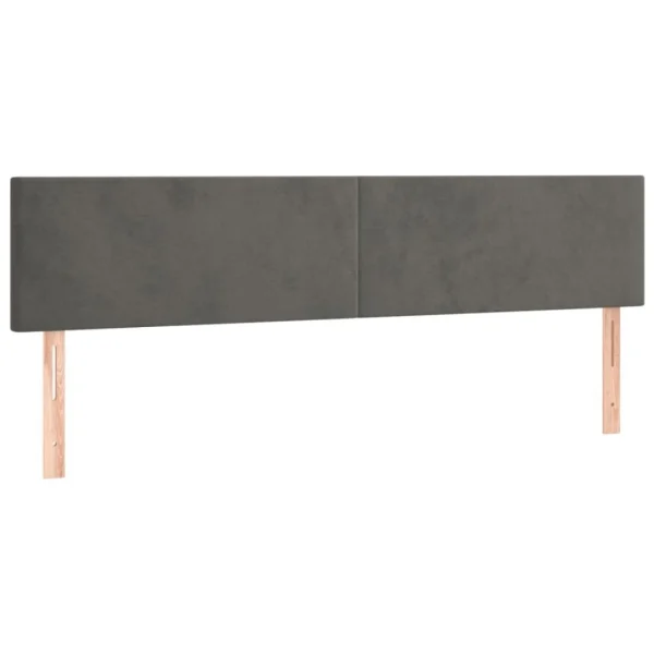 VidaXL Têtes De Lit 2 Pcs Gris Foncé 100x5x78/88 Cm Velours a Prix Discount 3