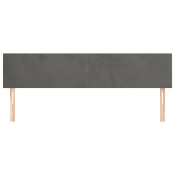 VidaXL Têtes De Lit 2 Pcs Gris Foncé 100x5x78/88 Cm Velours a Prix Discount 4