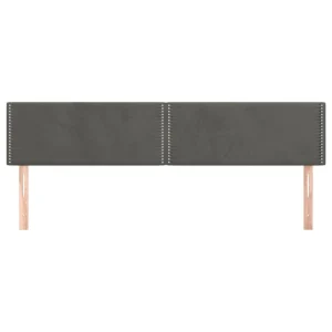 VidaXL Têtes De Lit 2 Pcs Gris Foncé 100x5x78/88 Cm Velours soldes de Noël 11