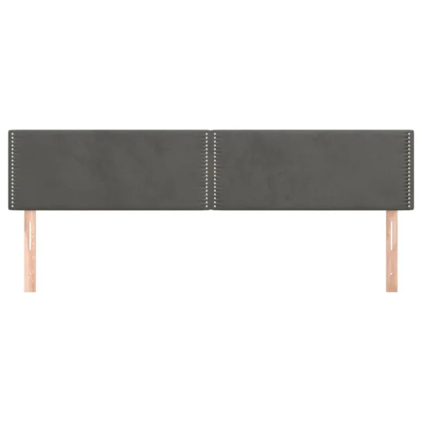 VidaXL Têtes De Lit 2 Pcs Gris Foncé 100x5x78/88 Cm Velours soldes de Noël 4