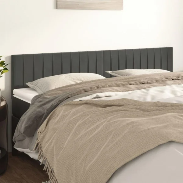 VidaXL Têtes De Lit 2 Pcs Gris Foncé 100x5x78/88 Cm Velours Satisfait ou Remboursé 1