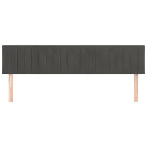 VidaXL Têtes De Lit 2 Pcs Gris Foncé 100x5x78/88 Cm Velours Satisfait ou Remboursé 11