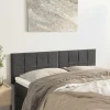 VidaXL Têtes De Lit 2 Pcs Gris Foncé 72x5x78/88 Cm Velours De Qualité 17