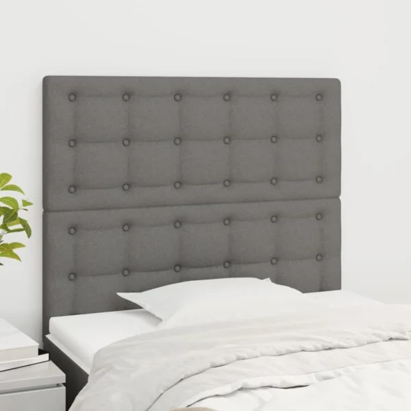 VidaXL Têtes De Lit 2 Pcs Gris Foncé 80x5x78/88 Cm Tissu se précipiter pour acheter 1