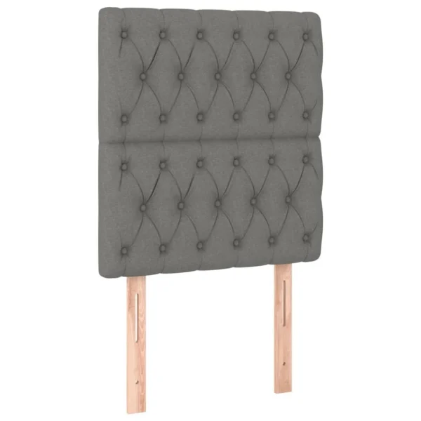 à prix réduits VidaXL Têtes De Lit 2 Pcs Gris Foncé 80x7x78/88 Cm Tissu 3