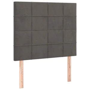 VidaXL Têtes De Lit 2 Pcs Gris Foncé 90x5x78/88 Cm Velours garantis authentique 9