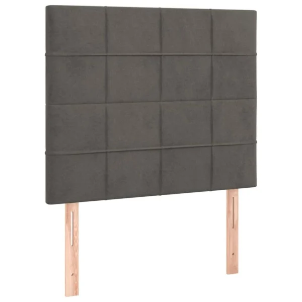 VidaXL Têtes De Lit 2 Pcs Gris Foncé 90x5x78/88 Cm Velours garantis authentique 3