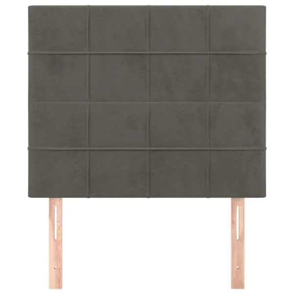 VidaXL Têtes De Lit 2 Pcs Gris Foncé 90x5x78/88 Cm Velours garantis authentique 4