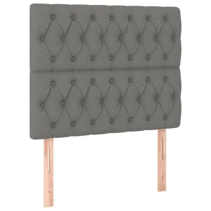 VidaXL Têtes De Lit 2 Pcs Gris Foncé 90x7x78/88 Cm Tissu Acheter Maintenant 9