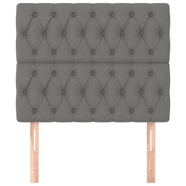 VidaXL Têtes De Lit 2 Pcs Gris Foncé 90x7x78/88 Cm Tissu Acheter Maintenant 4