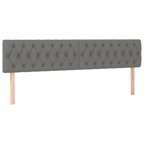 prix le plus bas VidaXL Têtes De Lit 2 Pcs Gris Foncé 90x7x78/88 Cm Tissu 3