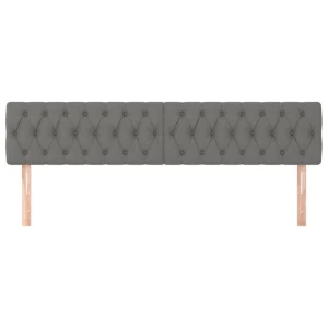 prix le plus bas VidaXL Têtes De Lit 2 Pcs Gris Foncé 90x7x78/88 Cm Tissu 11