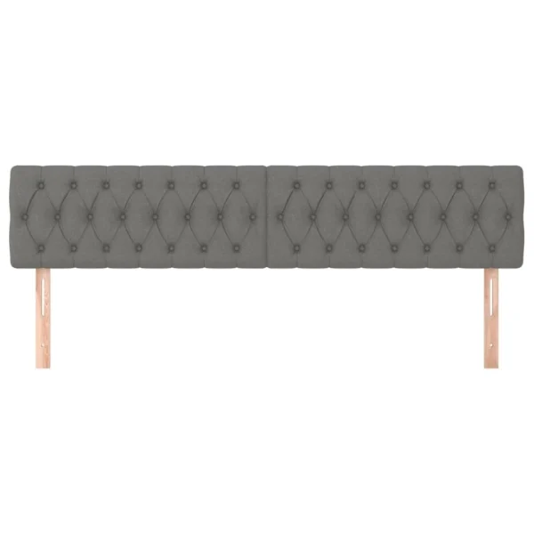 prix le plus bas VidaXL Têtes De Lit 2 Pcs Gris Foncé 90x7x78/88 Cm Tissu 4