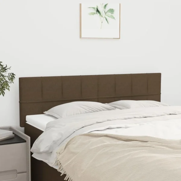 beauté VidaXL Têtes De Lit 2 Pcs Marron Foncé 72x5x78/88 Cm Tissu 1