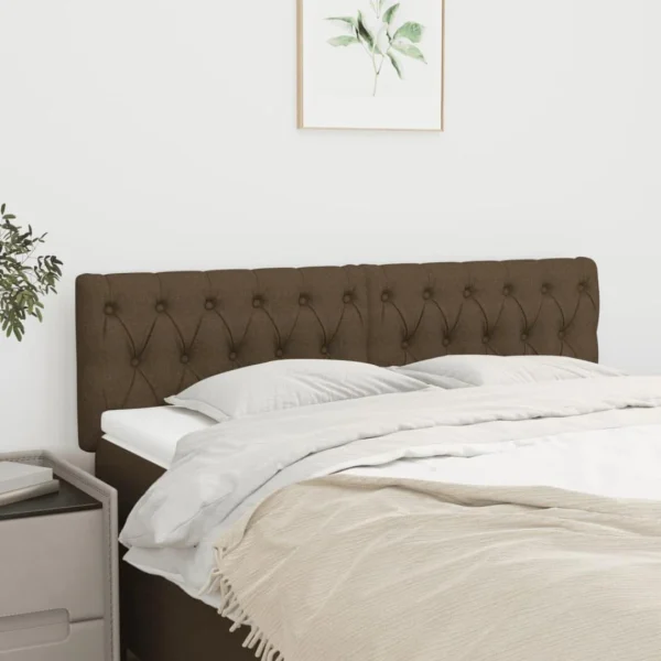 VidaXL Têtes De Lit 2 Pcs Marron Foncé 72x7x78/88 Cm Tissu en ligne 1