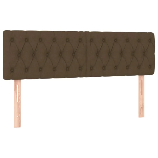 VidaXL Têtes De Lit 2 Pcs Marron Foncé 72x7x78/88 Cm Tissu en ligne 3