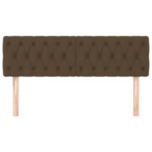 VidaXL Têtes De Lit 2 Pcs Marron Foncé 72x7x78/88 Cm Tissu en ligne 11