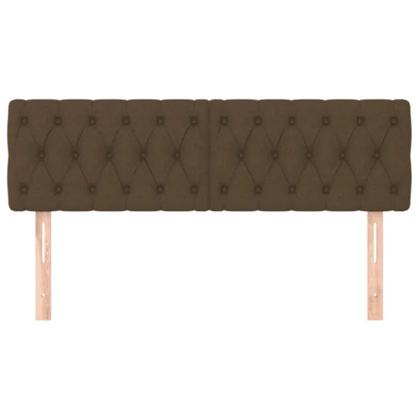 VidaXL Têtes De Lit 2 Pcs Marron Foncé 72x7x78/88 Cm Tissu en ligne 4