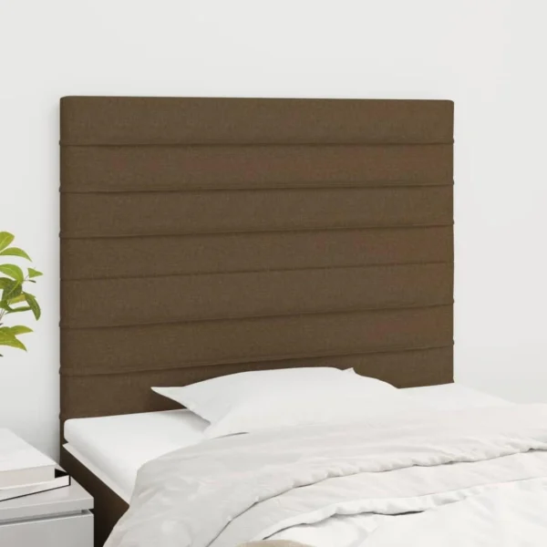 Retour Gratuit VidaXL Têtes De Lit 2 Pcs Marron Foncé 80x5x78/88 Cm Tissu 1
