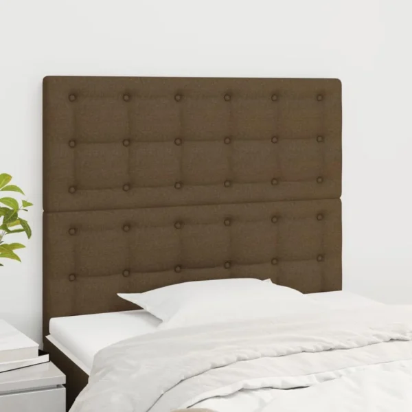 VidaXL Têtes De Lit 2 Pcs Marron Foncé 90x5x78/88 Cm Tissu grande promotion 1