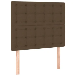 VidaXL Têtes De Lit 2 Pcs Marron Foncé 90x5x78/88 Cm Tissu grande promotion 9