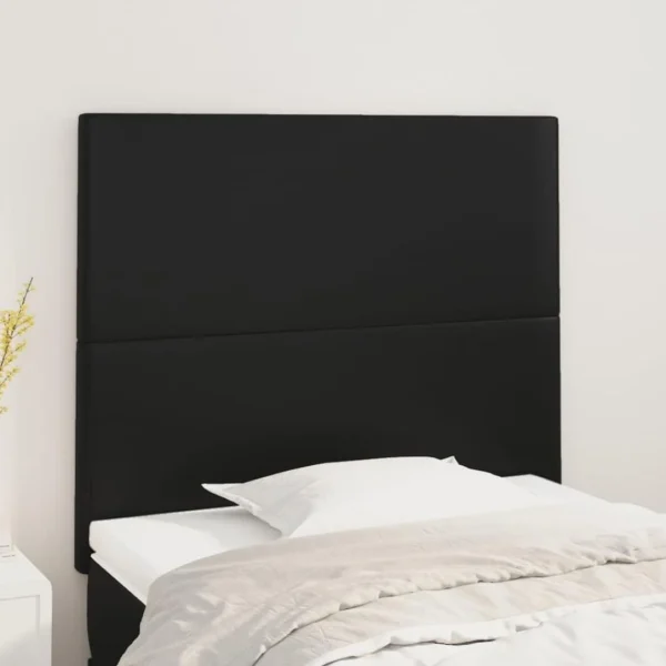à prix réduits VidaXL Têtes De Lit 2 Pcs Noir 100x5x78/88 Cm Similicuir 1