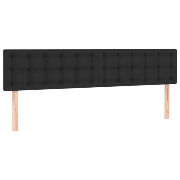 boutique en ligne VidaXL Têtes De Lit 2 Pcs Noir 100x5x78/88 Cm Similicuir 3