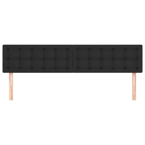 boutique en ligne VidaXL Têtes De Lit 2 Pcs Noir 100x5x78/88 Cm Similicuir 4