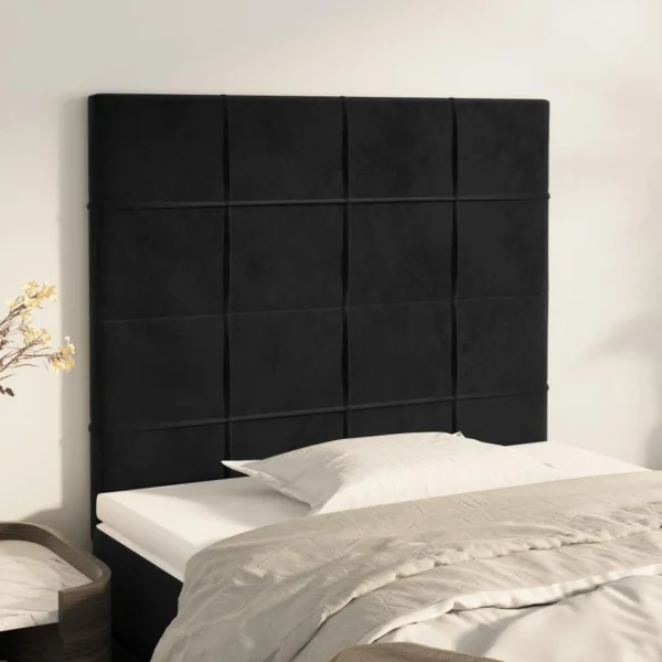 dernières VidaXL Têtes De Lit 2 Pcs Noir 100x5x78/88 Cm Velours 1