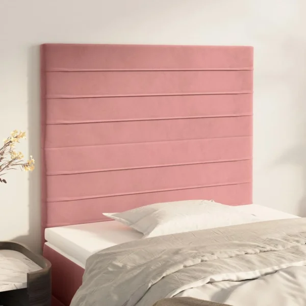 Meilleur Prix VidaXL Têtes De Lit 2 Pcs Rose 100x5x78/88 Cm Velours 1