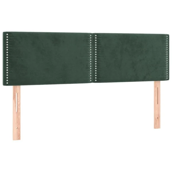 meilleur service VidaXL Têtes De Lit 2 Pcs Vert Foncé 72x5x78/88 Cm Velours 3
