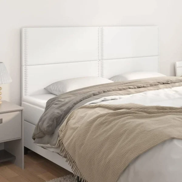 VidaXL Têtes De Lit 4 Pcs Blanc 80x5x78/88 Cm Similicuir magasin en ligne france 1