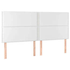 VidaXL Têtes De Lit 4 Pcs Blanc 80x5x78/88 Cm Similicuir magasin en ligne france 9