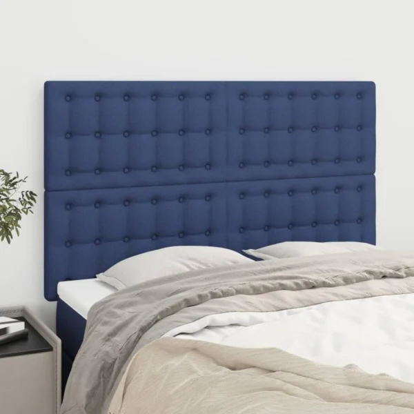 VidaXL Têtes De Lit 4 Pcs Bleu 72x5x78/88 Cm Tissu boutiqued pas cher 1
