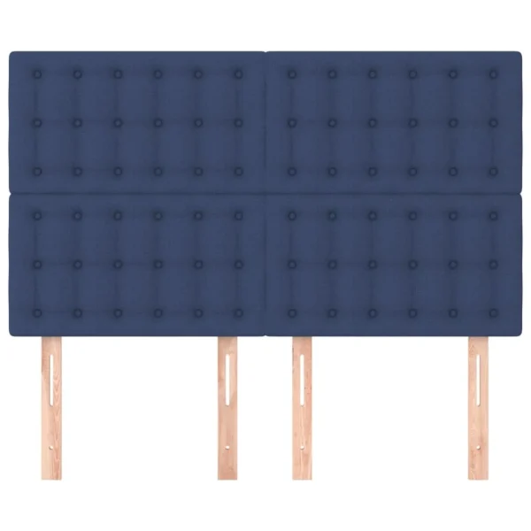 VidaXL Têtes De Lit 4 Pcs Bleu 72x5x78/88 Cm Tissu boutiqued pas cher 4