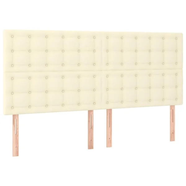 VidaXL Têtes De Lit 4 Pcs Crème 100x5x78/88 Cm Similicuir Paris 3