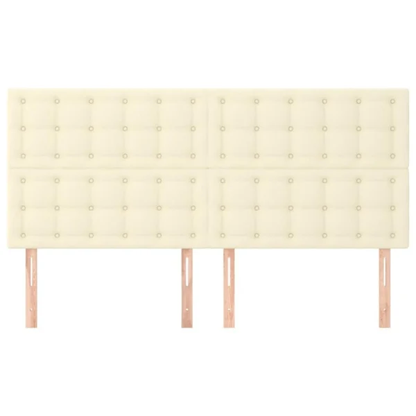 VidaXL Têtes De Lit 4 Pcs Crème 100x5x78/88 Cm Similicuir Paris 4