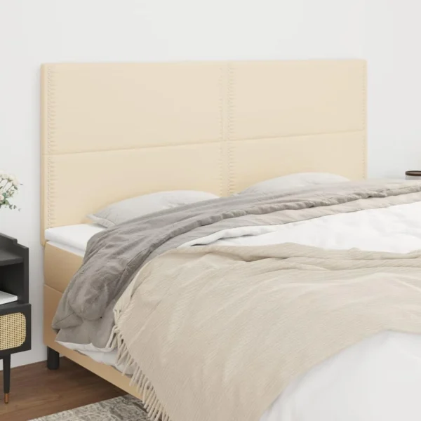 VidaXL Têtes De Lit 4 Pcs Crème 80x5x78/88 Cm Tissu à prix très bas 1