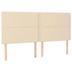 VidaXL Têtes De Lit 4 Pcs Crème 80x5x78/88 Cm Tissu à prix très bas 9
