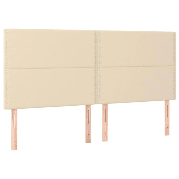 VidaXL Têtes De Lit 4 Pcs Crème 80x5x78/88 Cm Tissu à prix très bas 3