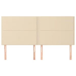 VidaXL Têtes De Lit 4 Pcs Crème 80x5x78/88 Cm Tissu à prix très bas 11