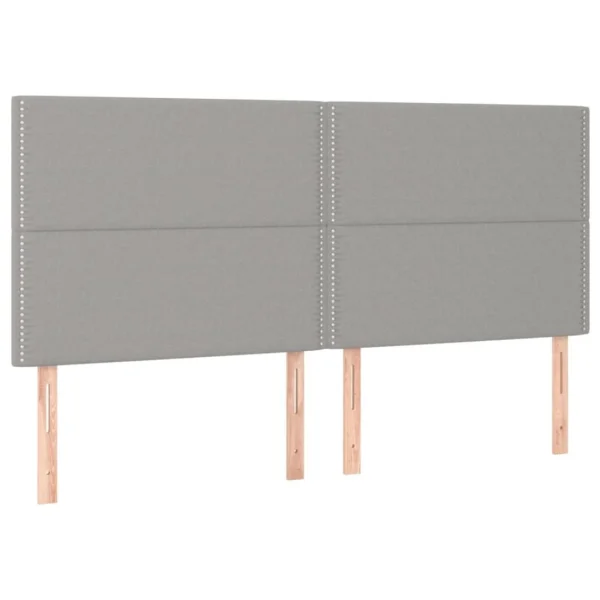 VidaXL Têtes De Lit 4 Pcs Gris Clair 100x5x78/88 Cm Tissu boutique pas cher 3