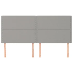 VidaXL Têtes De Lit 4 Pcs Gris Clair 100x5x78/88 Cm Tissu boutique pas cher 11