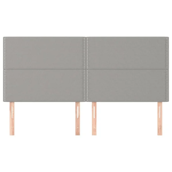 VidaXL Têtes De Lit 4 Pcs Gris Clair 100x5x78/88 Cm Tissu boutique pas cher 4
