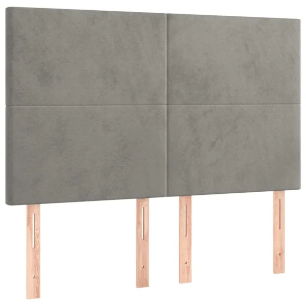boutique en ligne VidaXL Têtes De Lit 4 Pcs Gris Clair 72x5x78/88 Cm Velours 3