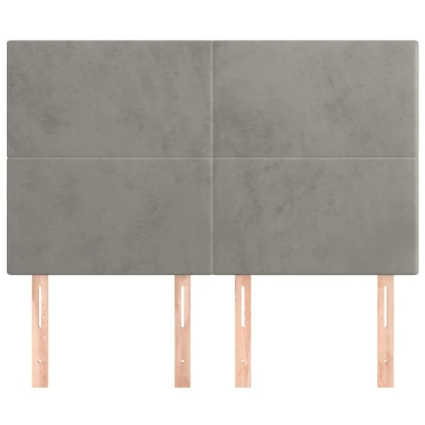 boutique en ligne VidaXL Têtes De Lit 4 Pcs Gris Clair 72x5x78/88 Cm Velours 4